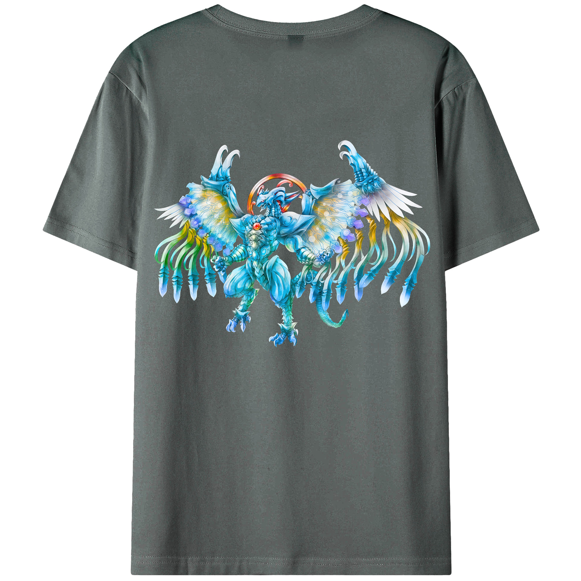 （画像用） 遊☆戯☆王 Yu-Gi-Oh! 綿100％ メンズ半袖Tシャツ（バックプリント） 通気性